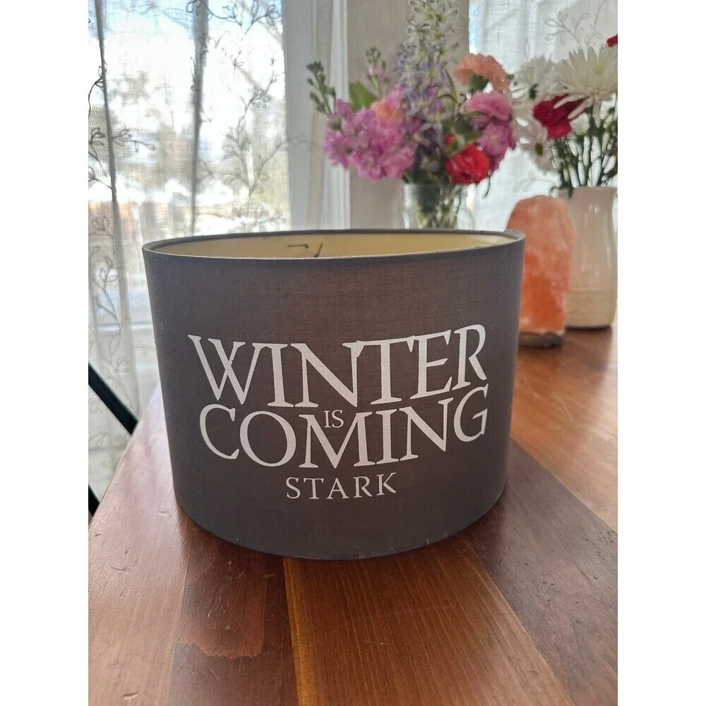 Game of Thrones “Winter is Coming” House Stark Lampshade - Gray - 12” Diameter